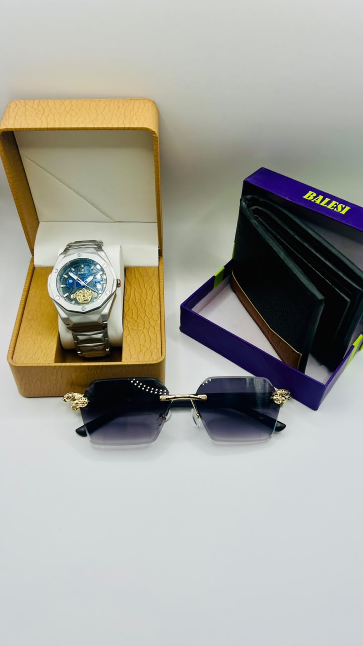 HUBLOT GENEVE watch +cartier glasses+ premium mens wallet