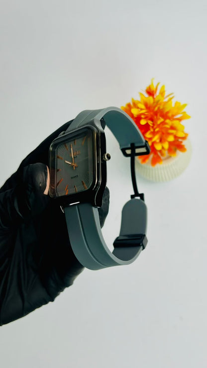TIMELY Square Dial Sky Blue Silicone Strap Edition