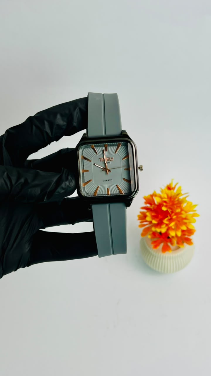TIMELY Square Dial Sky Blue Silicone Strap Edition