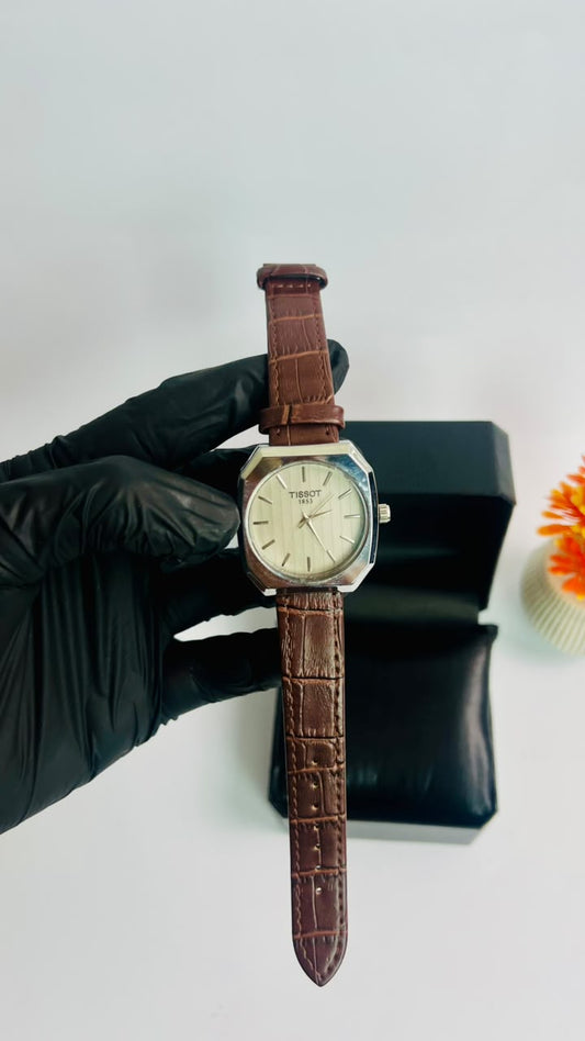 Tissot PRX Silver Dial Brown Leather Edition