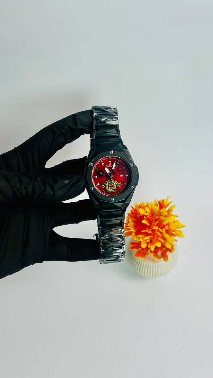 Hublot Big Bang Red Dial Black Ceramic Edition