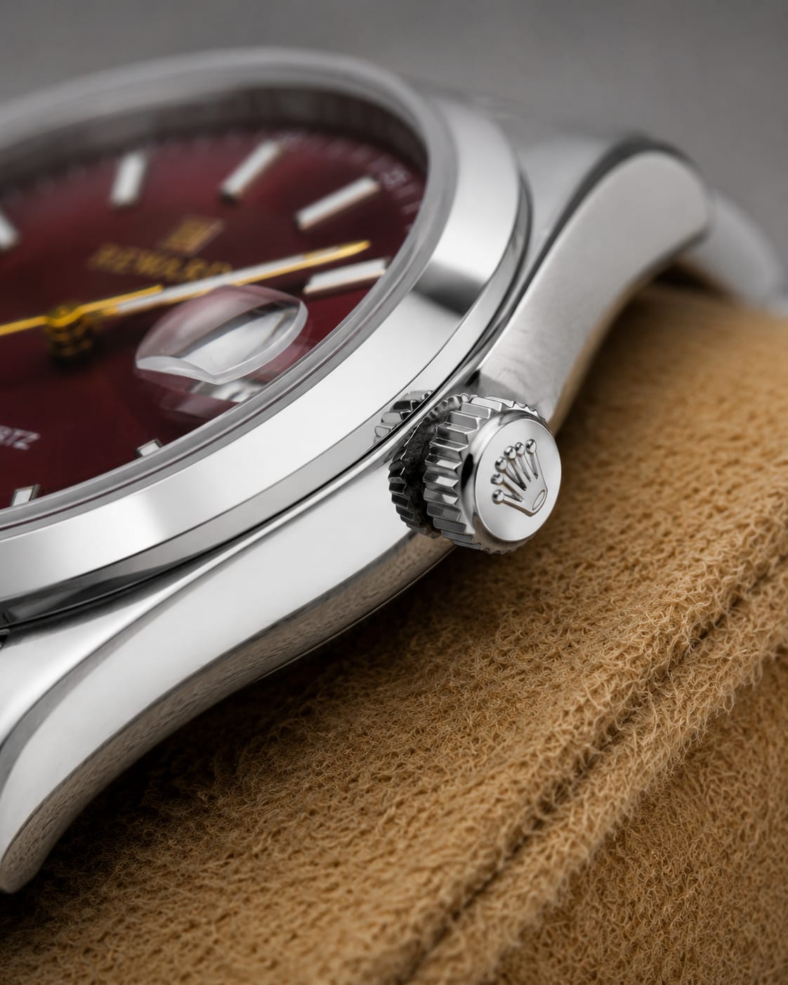 The Darven Red Dial Silver Steel Watch